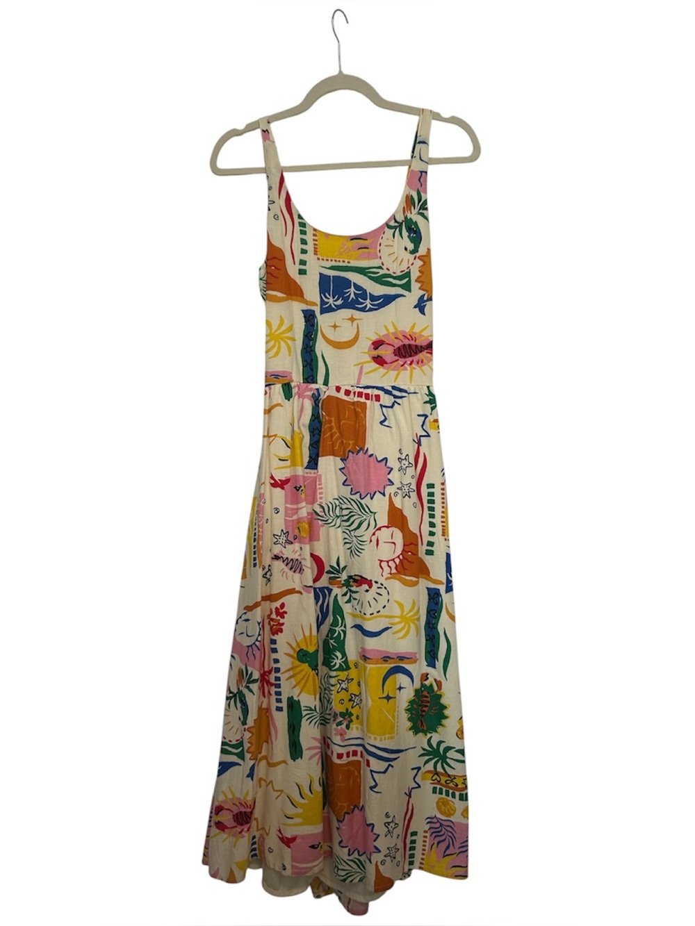 NWT Sincerely Jules Colorful Boho Midi Dress Size Large with Pockets